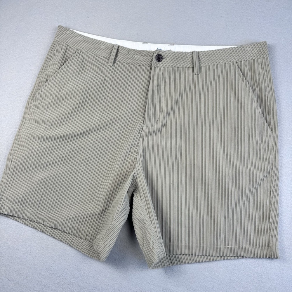 Katin Flat Front Corduroy Shorts 40 Beige Chino Surf Button Golf Beach Preppy